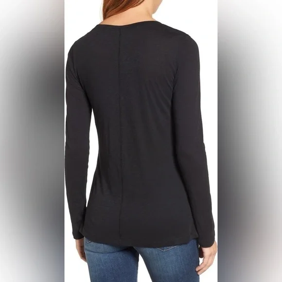 NWT Caslon Black Long Sleeve Crewneck T-Shirt - Picture 2 of 5